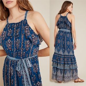Anthropologie Sasha ruffled maxi dress NWT